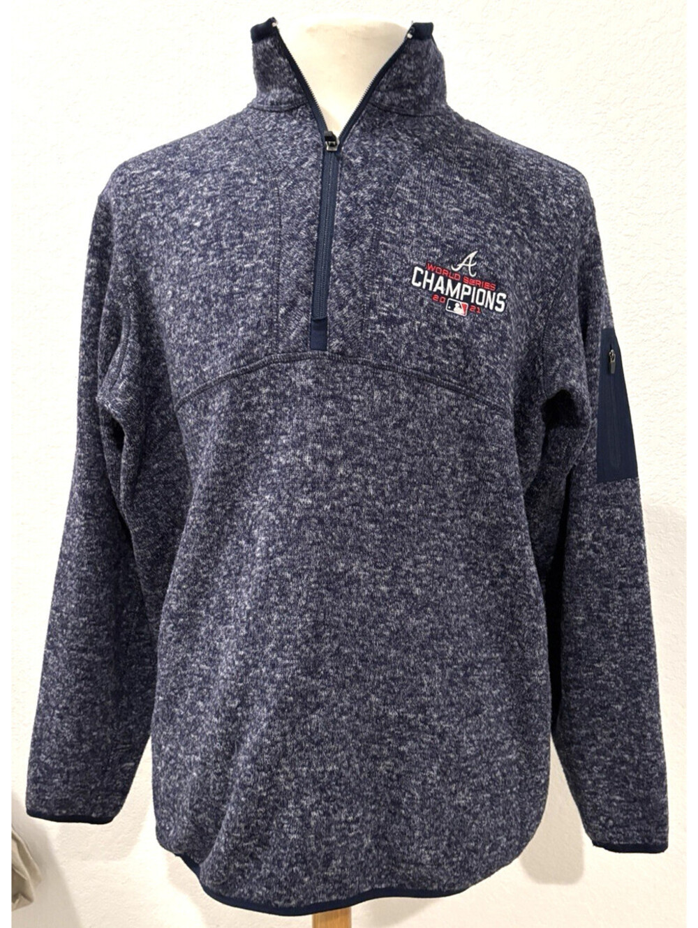 Antigua Atlanta Braves 2021 World Series Champions 1/4 Zip Pullover Large